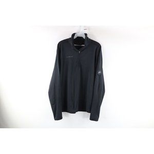 Mammut Mens Medium Spell Out Snow Zip Pullover Long Sleeve Sweater Top Black